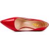 imageFSJ Women Stylish Metallic Gold Chain High Heel Pumps Pointed Toe Slip On Patent Leather Office Lady Party Shoes Size 416 USRed