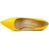 imageFSJ Women Stylish Metallic Gold Chain High Heel Pumps Pointed Toe Slip On Patent Leather Office Lady Party Shoes Size 416 USYellow
