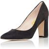 imageFSJ Women Classic Chunky High Heel Closed Round Almond Toe Slip On Formal Office Pumps Size 415 USBlackalmond Toe