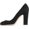 imageFSJ Women Classic Chunky High Heel Closed Round Almond Toe Slip On Formal Office Pumps Size 415 USBlackround Toe