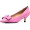 imageFSJ Women Comfy Pointed Toe Bows Pumps Kitten Heel Slip On Party Dress Office Daily Ladies Shoes Size 415 USPink