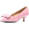 imageFSJ Women Comfy Pointed Toe Bows Pumps Kitten Heel Slip On Party Dress Office Daily Ladies Shoes Size 415 USPink Velvet