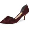 imageFSJ Women Low Kitten Heels Pointed Toe Slip on Pumps DOrsay Pleated Satin Evening Party Dress Office Shoes Size 415 USWinered