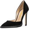 imageFSJ Women Sexy High Heels Slide Pumps Pointed Toe Studded Stiletto Party Evening Dress Shoes Size 415 USBlack Suede
