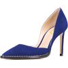imageFSJ Women Sexy High Heels Slide Pumps Pointed Toe Studded Stiletto Party Evening Dress Shoes Size 415 USBlue Suede