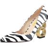 imageFSJ Women Stylish Metallic Gold Chain High Heel Pumps Pointed Toe Slip On Patent Leather Office Lady Party Shoes Size 416 USZebra