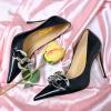 imageFSJ Women Classy Pointed Toe Stiletto High Heel Pumps Slip On Chain Buckle Party Dress Shoes Size 415 USBlack