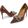 imageFSJ Women Classy Pointed Toe Stiletto High Heel Pumps Slip On Chain Buckle Party Dress Shoes Size 415 USSienna