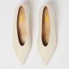 imageFSJ Women Fashion Pointed Toe V Cut Low Kitten Heel Slip On Pumps Soft Leather Ladies Daily Comfort Basic Dress Shoes Size 415 USBeige