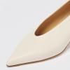 imageFSJ Women Fashion Pointed Toe V Cut Low Kitten Heel Slip On Pumps Soft Leather Ladies Daily Comfort Basic Dress Shoes Size 415 USBeige