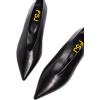 imageFSJ Women Fashion Pointed Toe V Cut Low Kitten Heel Slip On Pumps Soft Leather Ladies Daily Comfort Basic Dress Shoes Size 415 USBlack