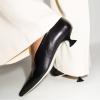 imageFSJ Women Fashion Pointed Toe V Cut Low Kitten Heel Slip On Pumps Soft Leather Ladies Daily Comfort Basic Dress Shoes Size 415 USBlack