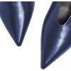 imageFSJ Women Fashion Pointed Toe V Cut Low Kitten Heel Slip On Pumps Soft Leather Ladies Daily Comfort Basic Dress Shoes Size 415 USBlue