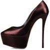 imageFSJ Women Platform High Heel Pumps Stiletto Almond Toe Slip On Closed Toe Wedding Evening Party Prom Dress Shoes Size 415 USDark Brown