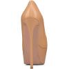 imageFSJ Women Platform High Heel Pumps Stiletto Almond Toe Slip On Closed Toe Wedding Evening Party Prom Dress Shoes Size 415 USNude
