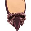 imageFSJ Women Pointed Toe Crystal Pump Rhinestone Bow Block Low Heel Slip On Comfy Date Party Dance Shoes Size 415 USDark Grayish Purple
