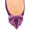 imageFSJ Women Pointed Toe Crystal Pump Rhinestone Bow Block Low Heel Slip On Comfy Date Party Dance Shoes Size 415 USPurple2