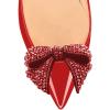 imageFSJ Women Pointed Toe Crystal Pump Rhinestone Bow Block Low Heel Slip On Comfy Date Party Dance Shoes Size 415 USRed