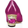 imageFSJ Women Pointed Toe Crystal Pump Rhinestone Bow Block Low Heel Slip On Comfy Date Party Dance Shoes Size 415 USViolet Red