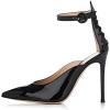 imageFSJ Women Pointed Toe High Heel Ankle Strap DOrsay Prom Pumps Cutout Evening Dress Shoes Size 415 USBlack