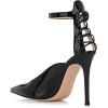 imageFSJ Women Pointed Toe High Heel Ankle Strap DOrsay Prom Pumps Cutout Evening Dress Shoes Size 415 USBlack