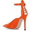 imageFSJ Women Pointed Toe High Heel Ankle Strap DOrsay Prom Pumps Cutout Evening Dress Shoes Size 415 USOrange