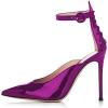 imageFSJ Women Pointed Toe High Heel Ankle Strap DOrsay Prom Pumps Cutout Evening Dress Shoes Size 415 USPurple