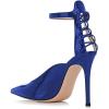 imageFSJ Women Pointed Toe High Heel Ankle Strap DOrsay Prom Pumps Cutout Evening Dress Shoes Size 415 USRoyal Blue
