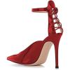 imageFSJ Women Pointed Toe High Heel Ankle Strap DOrsay Prom Pumps Cutout Evening Dress Shoes Size 415 USWine Red
