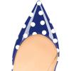 imageFSJ Women Printing Pump Chunky High Crystal Heels Pump Colorful Closed Pointed Toe Bridal Party Dress Shoe Size 415 USBlue Polka Dot