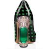 imageFSJ Women Printing Pump Chunky High Crystal Heels Pump Colorful Closed Pointed Toe Bridal Party Dress Shoe Size 415 USGreen Polka Dot