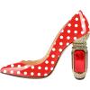 imageFSJ Women Printing Pump Chunky High Crystal Heels Pump Colorful Closed Pointed Toe Bridal Party Dress Shoe Size 415 USRed Polka Dot