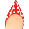 imageFSJ Women Printing Pump Chunky High Crystal Heels Pump Colorful Closed Pointed Toe Bridal Party Dress Shoe Size 415 USRed Polka Dot