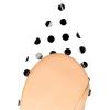 imageFSJ Women Printing Pump Chunky High Crystal Heels Pump Colorful Closed Pointed Toe Bridal Party Dress Shoe Size 415 USWhite Polka Dot