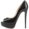 imageFSJ Women Sexy Peep Toe Platform Pumps High Heels Formal Shoes for Office Ladies Size 415 USBlack