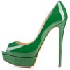 imageFSJ Women Sexy Peep Toe Platform Pumps High Heels Formal Shoes for Office Ladies Size 415 USGreen