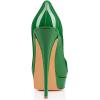 imageFSJ Women Sexy Peep Toe Platform Pumps High Heels Formal Shoes for Office Ladies Size 415 USGreen