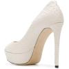 imageFSJ Women Sexy Peep Toe Platform Pumps High Heels Formal Shoes for Office Ladies Size 415 USIvory