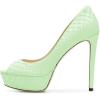 imageFSJ Women Sexy Peep Toe Platform Pumps High Heels Formal Shoes for Office Ladies Size 415 USLight Green