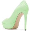 imageFSJ Women Sexy Peep Toe Platform Pumps High Heels Formal Shoes for Office Ladies Size 415 USLight Green