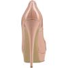 imageFSJ Women Sexy Peep Toe Platform Pumps High Heels Formal Shoes for Office Ladies Size 415 USNude