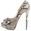 imageFSJ Women Sexy Peep Toe Platform Pumps High Heels Formal Shoes for Office Ladies Size 415 USSnake Print