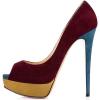 imageFSJ Women Sexy Peep Toe Platform Pumps High Heels Formal Shoes for Office Ladies Size 415 USWine