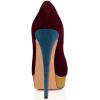 imageFSJ Women Sexy Peep Toe Platform Pumps High Heels Formal Shoes for Office Ladies Size 415 USWine