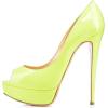 imageFSJ Women Sexy Peep Toe Platform Pumps High Heels Formal Shoes for Office Ladies Size 415 USYellow