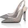 imageFSJ Womens Pointed Toe Stiletto Pumps Chic Slingback High Heels Slip on Ladies Party Office Dress Ladies ShoesApricotmesh