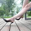 imageFSJ Womens Pointed Toe Stiletto Pumps Chic Slingback High Heels Slip on Ladies Party Office Dress Ladies ShoesBlack