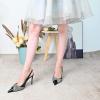 imageFSJ Womens Pointed Toe Stiletto Pumps Chic Slingback High Heels Slip on Ladies Party Office Dress Ladies ShoesBlack Bow