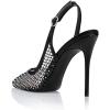 imageFSJ Womens Pointed Toe Stiletto Pumps Chic Slingback High Heels Slip on Ladies Party Office Dress Ladies ShoesBlackmesh