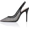 imageFSJ Womens Pointed Toe Stiletto Pumps Chic Slingback High Heels Slip on Ladies Party Office Dress Ladies ShoesBlackmesh